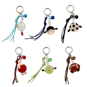 Cute Cartoon Sports Keychain Bag Charm Accessory For Backpacks Keys Practical Acrylic Keyring Lightweight Key Holder