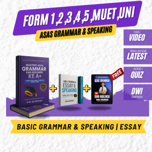 Genuine Product Guarantee Master 1001 Grammar Formula for Essays & Speaking 3 English Books & 599 Grammar Videos for Grades 1-5 Muet & University