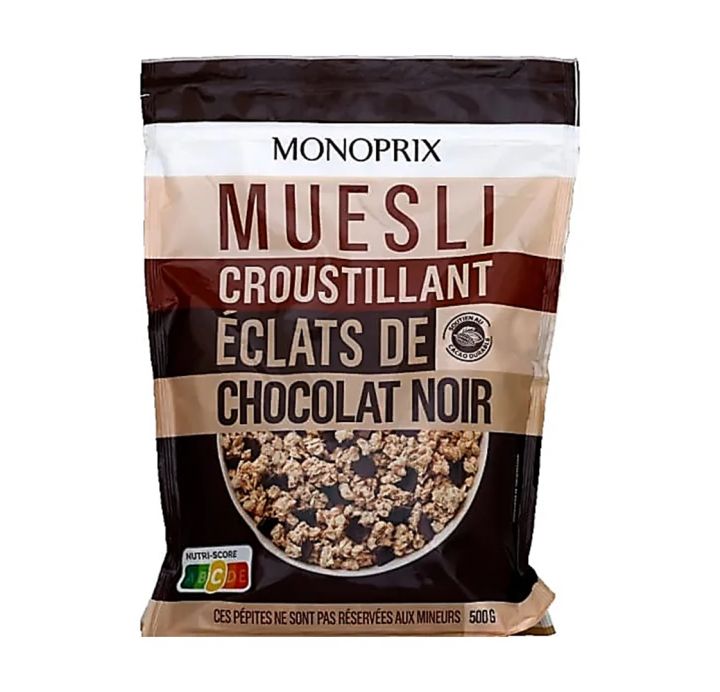 MONOPRIX Muesli Chocolat Noir Cereal 500g. โมโนพริกซ์ ซีเรียล มูสลี่