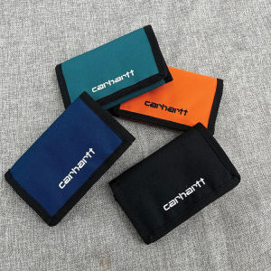 Carhartt Brand Mens Wallet Fold Money Bag Korean Fashion Male Short Wallets Zipper Change Coin Purse Card Holder