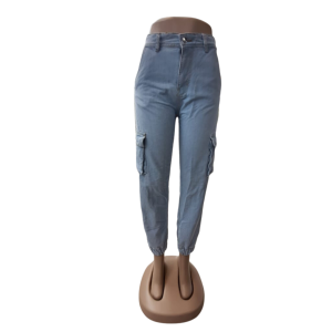 Ladies Jogger Denim 6 Pocket Cargo (Size 26-36) Good Quality Kain
