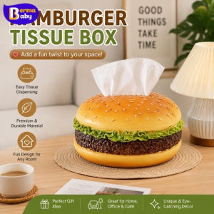 BERMA BABY Cartoon Creative Hamburger Tissue Box Cute Home Fun Paper Box Home Desktop Napkin Storage Box