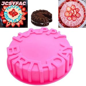 JCSYFAC Chúc mừng sinh nhật Baking Pan Vòng mousse Silicone khuôn DIY bánh nướng khay