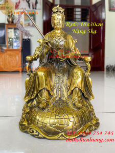 Tượng mẹ diêu trì địa mẫu cao 30cm bằng đồng DxRxC 18x18x30cm nặng 5kg