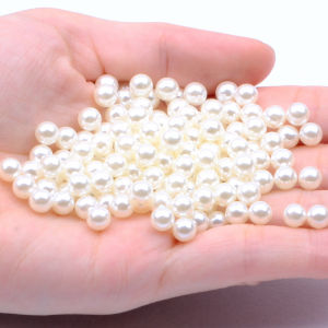 Resin No‑Hole Imitation Pearl Beads Flatback Round Loose Pearls for DIY Nail Art Jewelry Craft Decorations