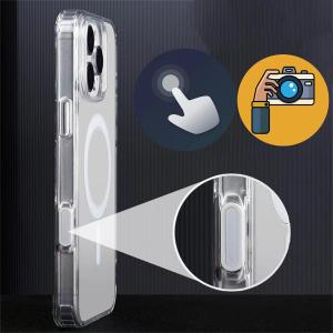 7CYM Clear Magnetic Case For MagSafe For iPhone 16 17 Pro Max 17 Air With Camera Touch Buttons Case Wireless Charging Cover