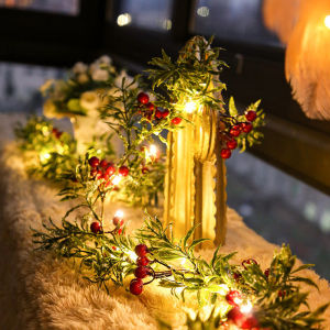 【TaroBall】1.8M LED Pine Cone Christmas Light Fairy Pine Needle String Copper Light Indoor Water Proof Night Light Xmas Tree Ornaments Decor DIY Room Christmas Decorations for Home