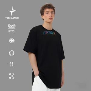 INFLATION brand sun protection UPF50+five in one multifunctional fabric watercolor printed T-shirt 2024 spring/summer new cool short sleeves