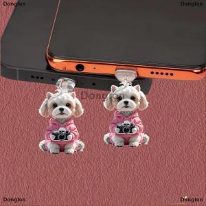 [COD] Donglon 2D Acrylic Flat Animal Dust Plug For Iphone And Type-C Connector Dust Plug Pendant Hanging Decoration