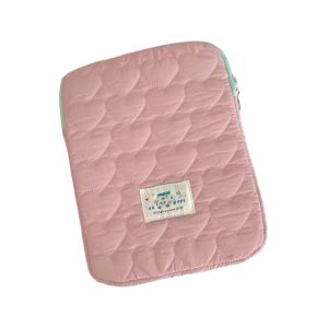 GOLDMINES Love Plaid Laptop Storage Bag Cartoon Prints Quilted Notebook Storage Bag Korean Style Shockproof Cosmetic Bag For Women