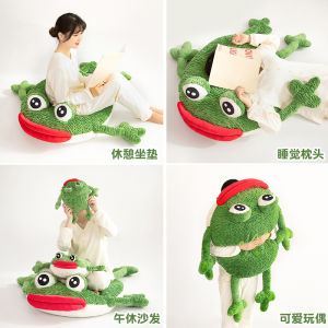 JOJO CASTLE New Giant Size Green Frog Plush Pillow 35/52/85/120cm Soft Stuffed Animal Ugly Sausage Mouth Frogs Kids Funny Toy for Girl Gift Home Decor