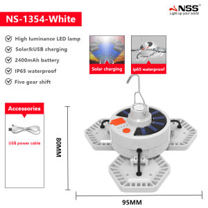 NSS LED Solar Bulb Charging Lamp IP65 Waterproof USB Multi-scene Emergency Light High Luminance Outdoor Camping Light