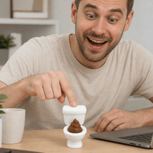 GIORGIONE STORE 3D Printed Toilet Poop Clicker Creative Relaxed Stress Relief Fidget Toy Novelty Clicker Sound Sensory Clicker Toys Kids Toy