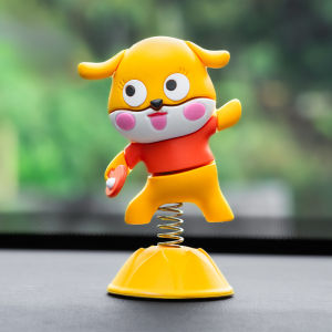 SXH CuteCartoon Shaking Car Ornament Creative Trendy Car Decoration Adorable Decoration Car Interior Ornament