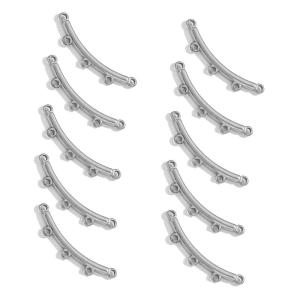 10pcs Porous Curved Connector Stainless Steel Connectors for Handmade Practical Necklace Bracelet Accessories