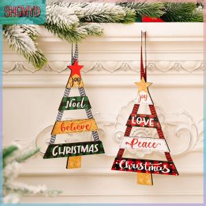 【SHGMYD】 ป้ายไม้แขวนผนังป้ายคริสต์มาสศิลปะติดผนังประดับผนังสีสันสดใสตกแต่งต้นคริสต์มาส