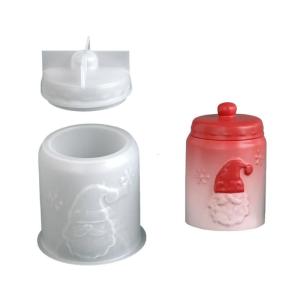 Christmas Themed Silicone Mold For Creating Santa Tree Resin Containers Holders Succulent Pots Crafting Decorative Accessories
