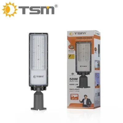 โคมไฟถนนมีเซ็นเซอร์ โคมไฟ ไฟถนน LED 50W 100W 150W 200W ปรับองศาได้ ไฟถนน รุ่น TSM-AC50STSM-AC100S