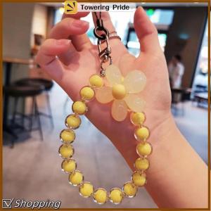 [Towering Pride] 1pc Macaron-Colored Bead String Fashion Mobile Phone Lanyard Ins Style Handmade Beaded Anti-Lost Mobile Phone Chain