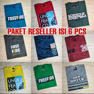 PAKET RESELLER ISI 6 PCS KAOS DISTRO PRIA WANITA UKURAN S M L DAN XL TERLARIS TERBARU