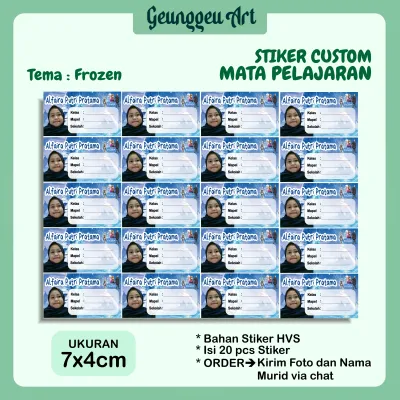 STIKER MAPEL CUSTOM DENGAN FOTO NAMA MURID STIKER MAPEL BUKU PELAJARAN SEKOLAH SD MI
