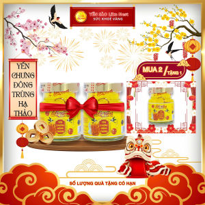 HCM - LIKE NEST TẾT AN YÊN COMBO 2 HŨ YẾN CHƯNG VỊ ĐÔNG TRÙNG TẶNG 1 HŨ 35% TỔ YẾN
