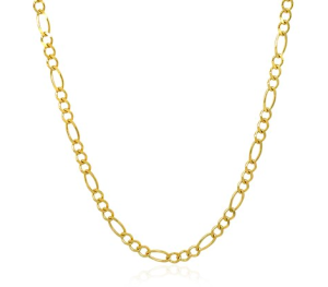 Nathalias NY สร้อยคอฟิกาโร ทองคำแท้ 10K ขนาด 3.0 มม Solid Figaro Chain in 10k Yellow Gold (3.0mm) 74365