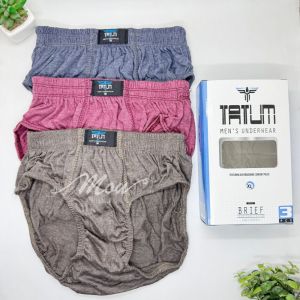 3PCS Celana Dalam pria Dewasa Tatum Bahan Katun / CD Daleman Cowok Sempak Laki Laki Murah Katun