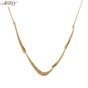 AETEEY Niche Fashion Tiny Zircon Pendant Necklace Shiny Minimal Women Stackable Clavicle Chain