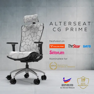 CG PRIME Full Netting Seat and Backrest Gold Standard Ergonomic High-back Computer Chair By Alterseat AUTHENTIC Best to Work From Home