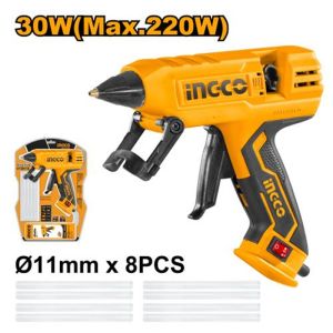 INGCO ELECTRIC GLUE GUN 30W WITH 8PCS 150MM GLUE STICK GG308