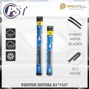 PST Hybrid Wiper Blade Set [Rubber Type] - Proton Ertiga 2016-20 21"+14"