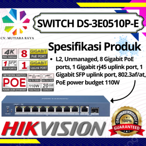 SWITCH HUB HIKVISION DS-3E0510P-E