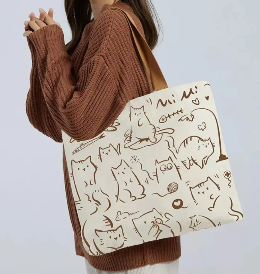 TOTEBAG KOREA WANITA FULL PRINT TOTE BAG KOREA TOTE BAG KANVAS