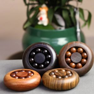 ETUALE 8 Spinning Beads Wooden Fortune Bead Solid Wood Round Hand Massage Ball Chinese Style Small Decorative Model Finger Exerciser Desk Decor
