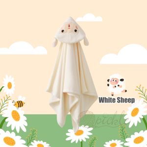 [SG Stock] Baby hooded bath towel newborn bath towel kids hooded shower towel kids bath towel coral fleece cartoon 70cm x 140cm