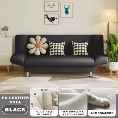 F&F: Pet Friendly PU Leather Foldable Sofa Bed / sofa murah /anti scratch sofa