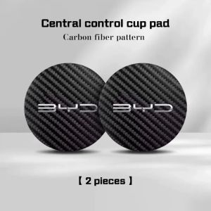 sapid Carbon Fiber Car Cup Holder Coaster Anti-Slip Mat For BYD Seal Dolphin Seagull SongPlus Atto3 YuanPlus Han Tang Accessories R2Q8P