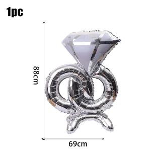 YESPERY 88cm Extra Large Diamond Ring Foil Balloon Rose Balloon Romantic Wedding Valentines Day Proposal Supplies Party Decoration