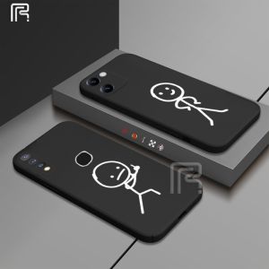 (Lokal Ready) Casing hp Vivo IQOO Z7X V27e V25 V25e V19 V9 V21 V20 V23e Y85 S1 S1 Pro Karakter Garis Lucu Imut Soft Tpu Tepi Lurus Couple Case Sarung Couple Softcase