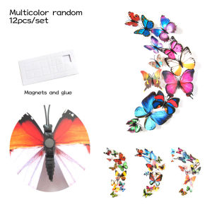 12pcs 3D Colorful Butterfly Wall Sticker Decals For Party Decorations Home Decor