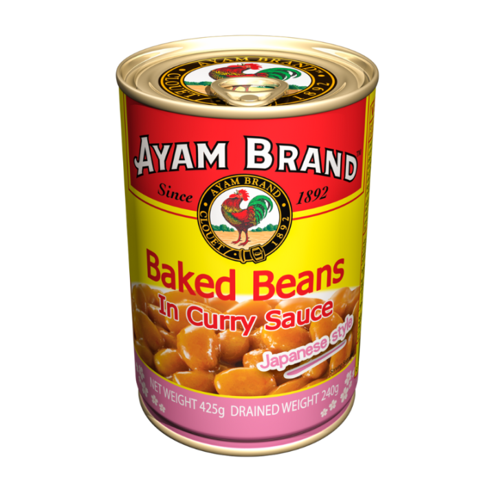 อะยัม ถั่วขาวในน้ำแกงกะหรี่ญี่ปุ่น 425 กรัม Baked Beans in Japanese
