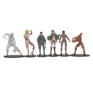 6 cái/bộ Anime tấn công vào hình Titan Eren Jaeger Levi Mô hình búp bê quà tặng trang trí nhân vật phim hành động