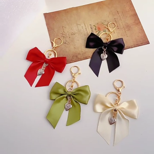 Decorative Bows Keychain With Ribbon Modern Metal Metal Keyring Multipurpose Bag Charm Compact Bags Accessories Gift