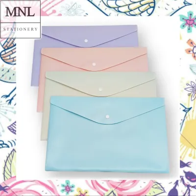 MNL Long Plastic Envelope File Folder Organizer Pastel Color (375mm x 245mm)