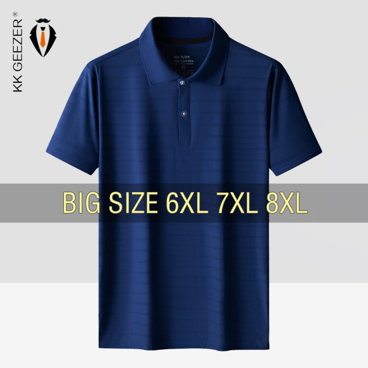 top Men Polo Shirt Cool Thin Summer Oversized 6XL 7XL 8XL Plus Size ...