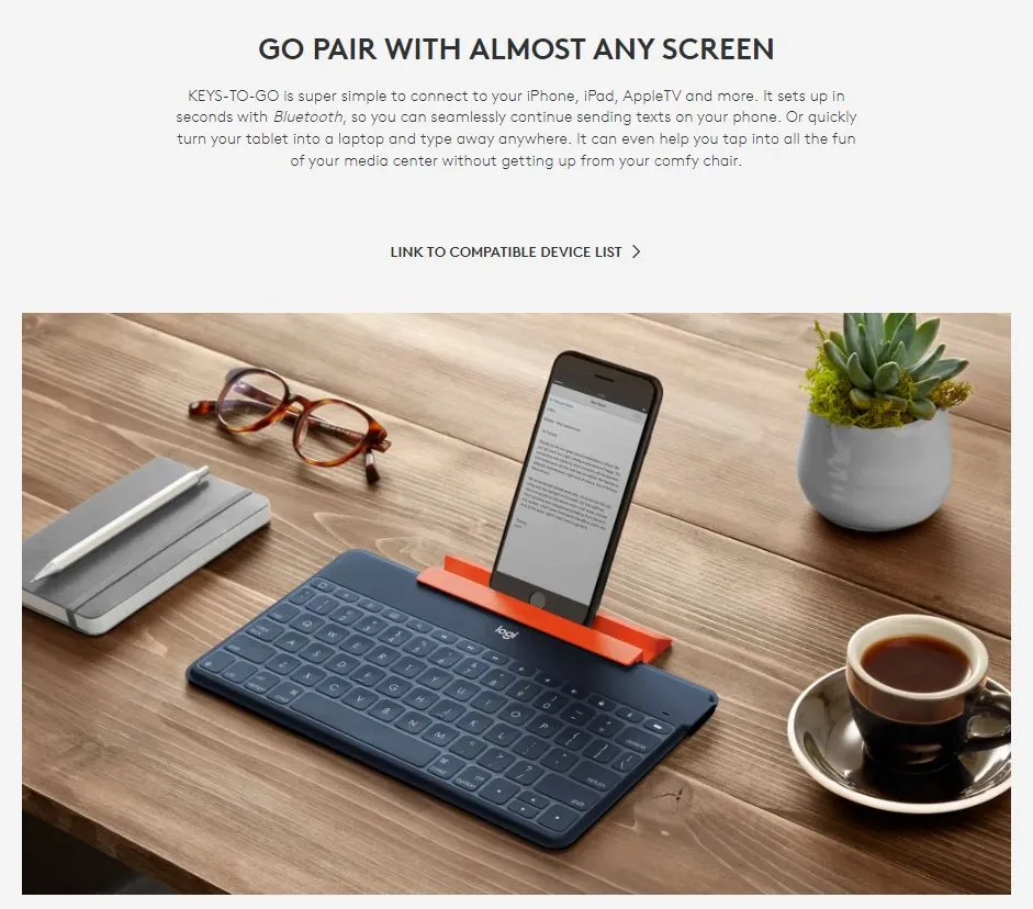Clavier Logitech Keys-to-Go iPhone / iPad Blue Bluetooth