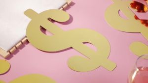 8 Pcs Dollar Themed Party Decorations 13. 4 Glitter Dollar Birthday Decor Money Investment Bachelorette Foil Cutout for Us Dollar Sign Money Party Casino Night Supplies