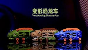 Transport Dinosaur Truck with Foldable into Standing Transforms Sliding Race Track T-rex Gifts Toys