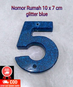 Nomor Rumah aesthetic Ukuran Besar 15 x 13 cm  Batu  Batu campur  glitter Gold  Silver  Blue  Red